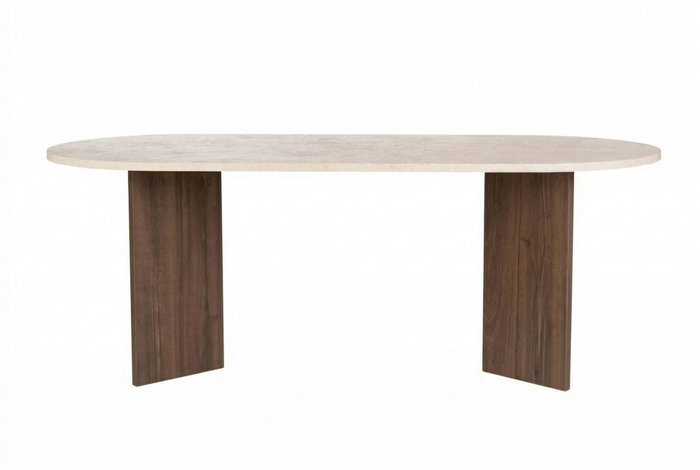 Nordure Sabella Mesa de Comedor Travertino y Nogal de Venecia Nordure Sabella Mesa de Comedor Travertino y Nogal de Venecia